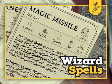 Wizard spell cards